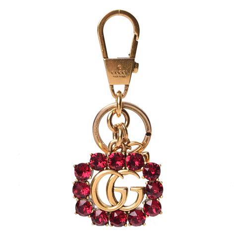 gucci double g key ring with crystals|authentic gucci keychains.